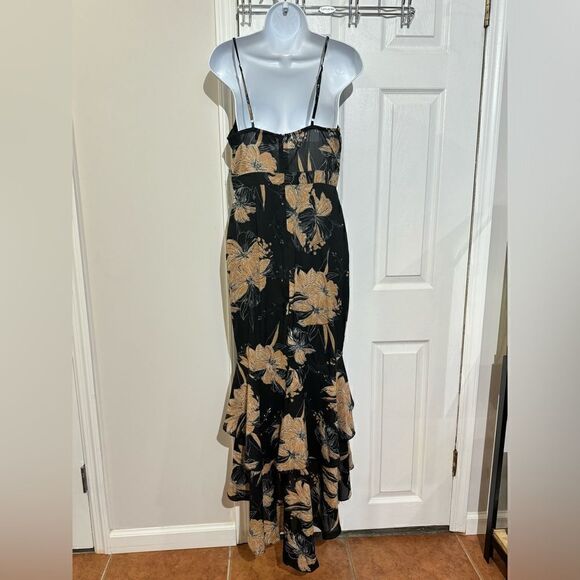 NWT Lulu Darling Daylily Black Floral Print High-Low Maxi Dress size S - Picture 8 of 15